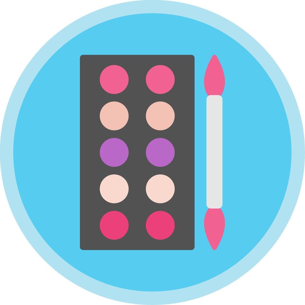 Eyeshadow Flat Multi Circle Icon vector