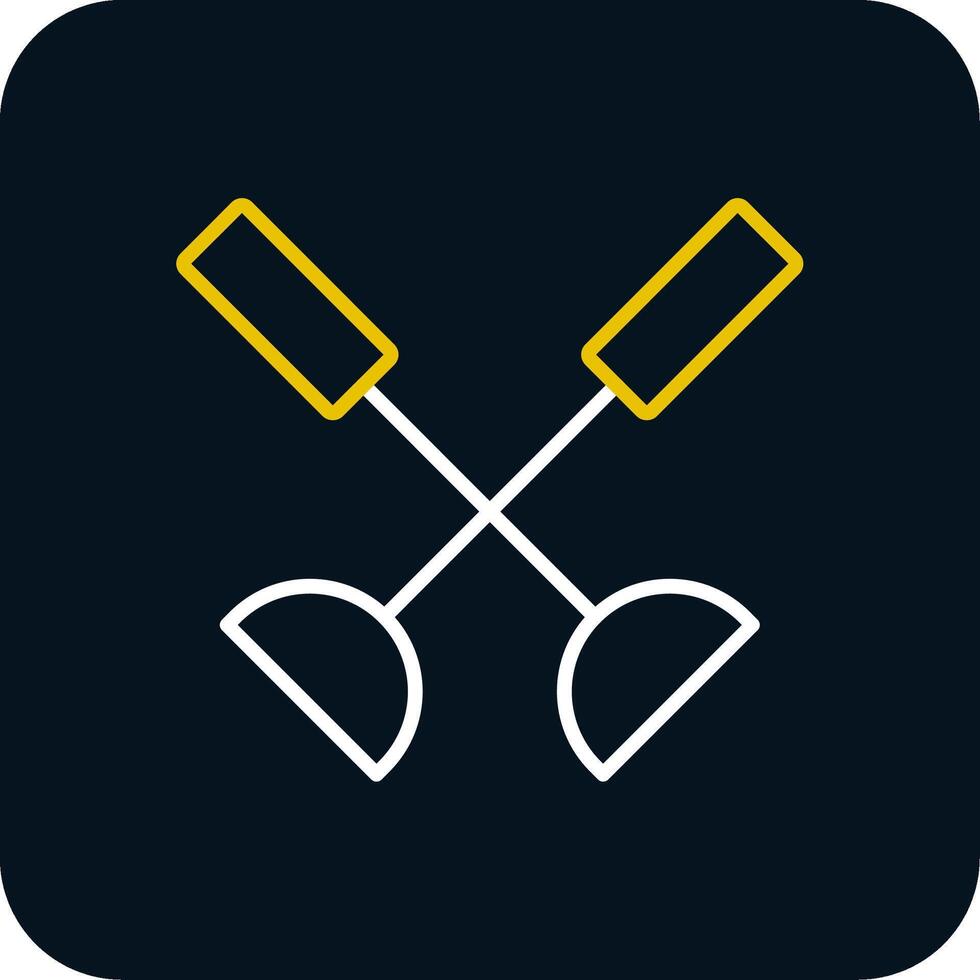 Paddle Line Yellow White Icon vector