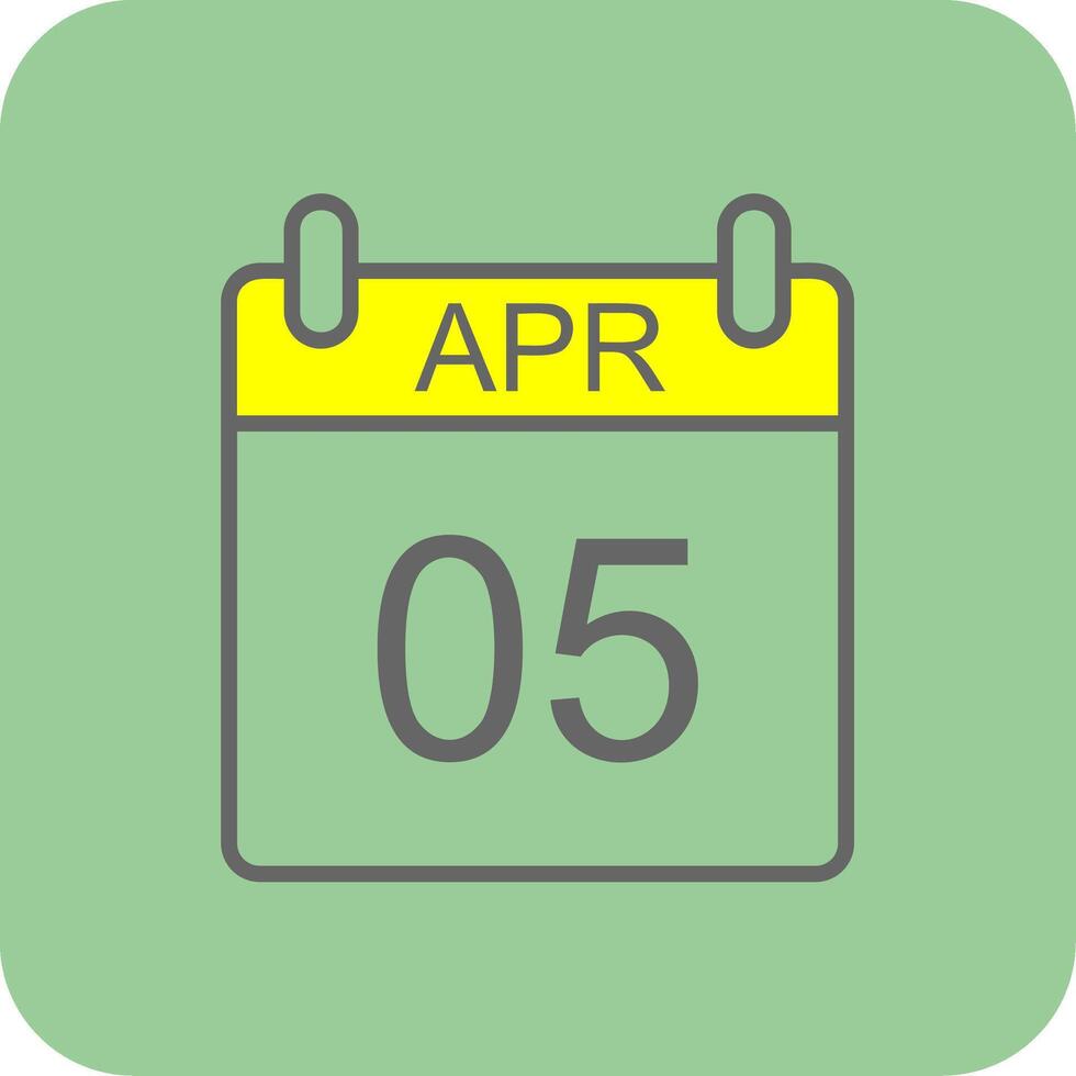 April Filled Yellow Icon vector
