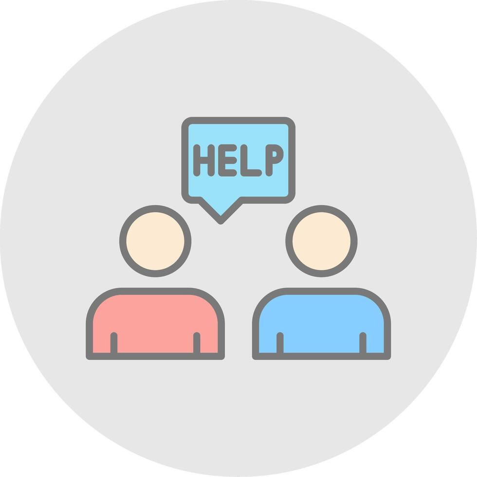 Ask For Help Line Filled Light Icon vector