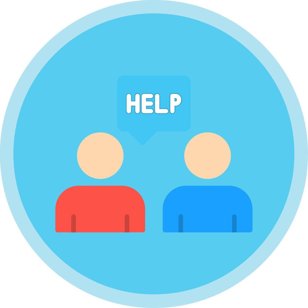Ask For Help Flat Multi Circle Icon vector