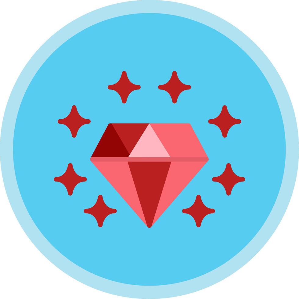 Gemstone Flat Multi Circle Icon vector