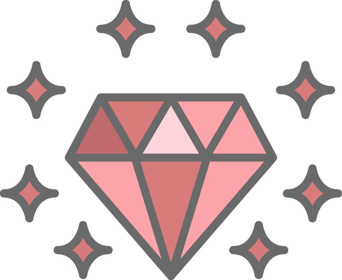 Gemstone Line Filled Light Icon vector