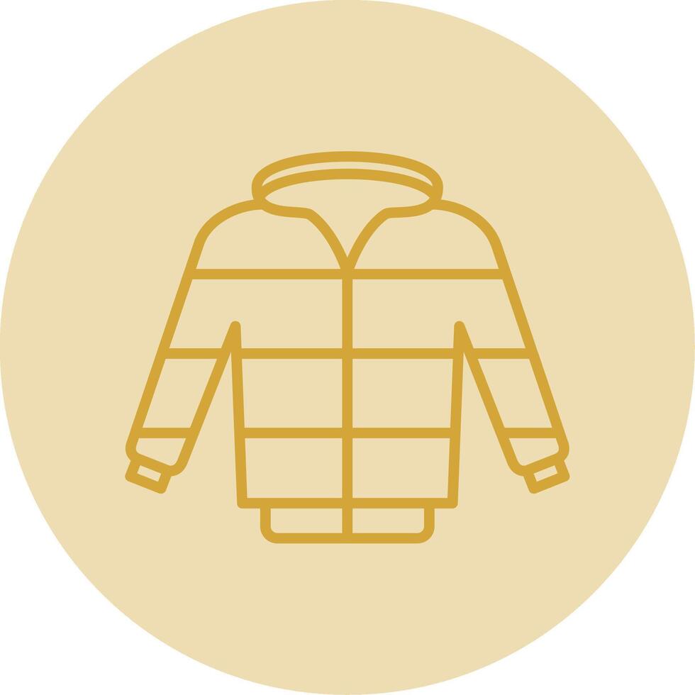 chaqueta línea amarillo circulo icono vector