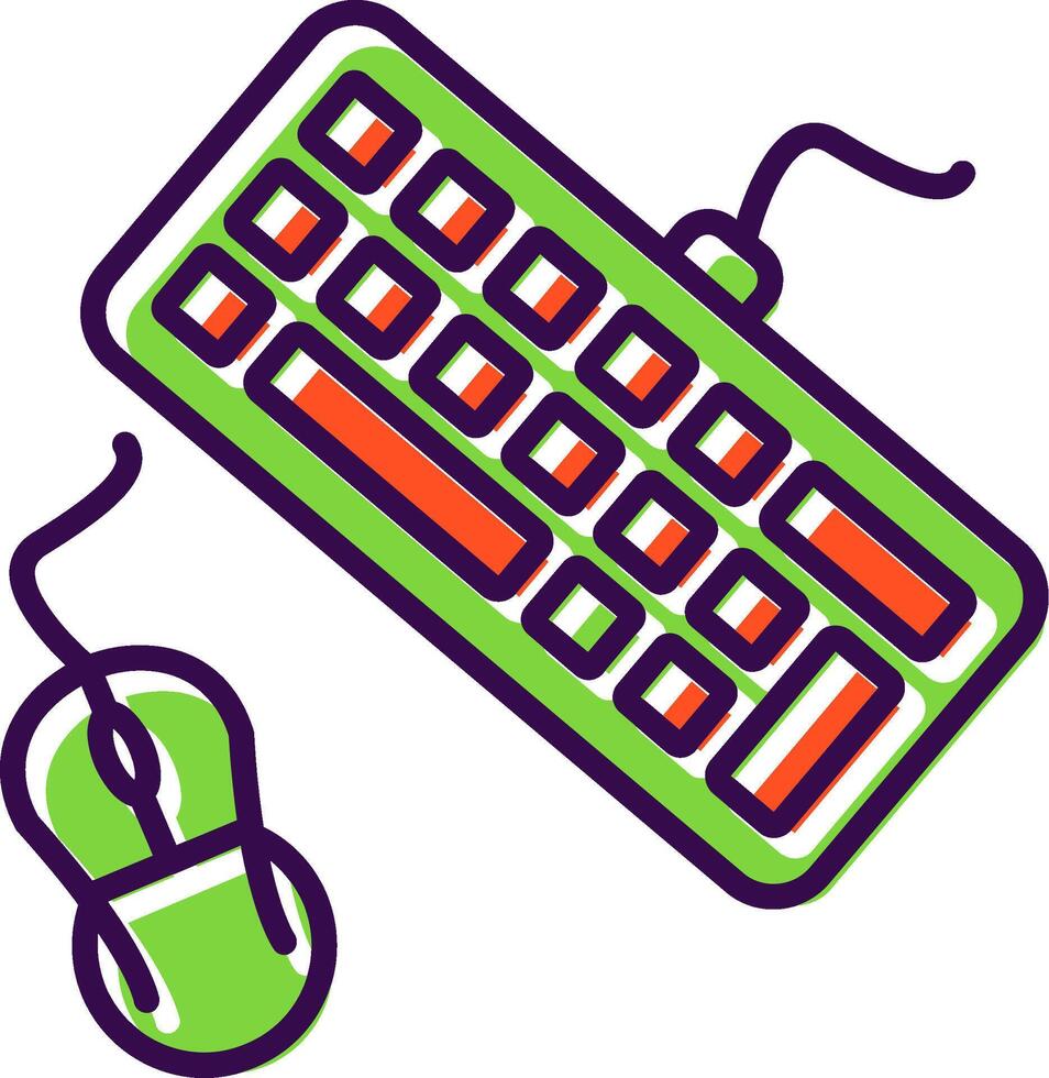 Keyboard And Mouse filled Design Icon vector