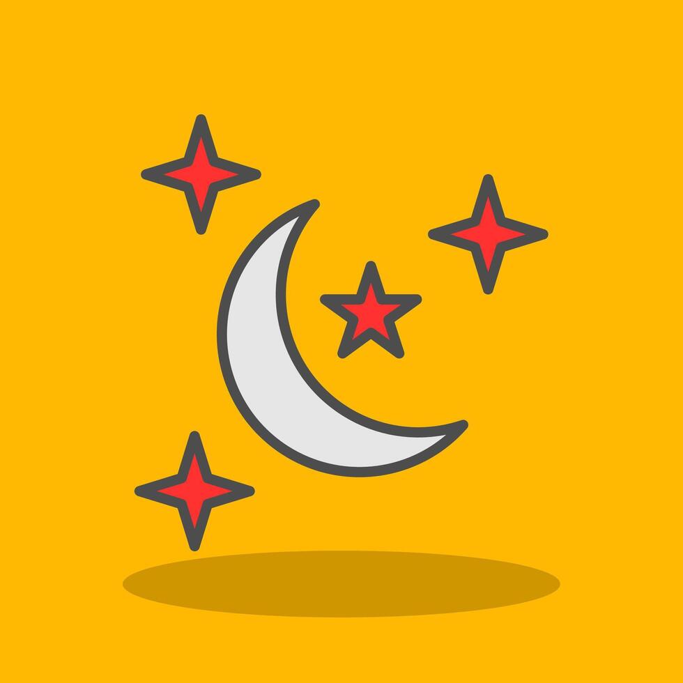 Night Filled Shadow Icon vector