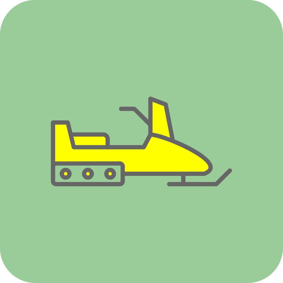 Snowmobile Filled Yellow Icon vector
