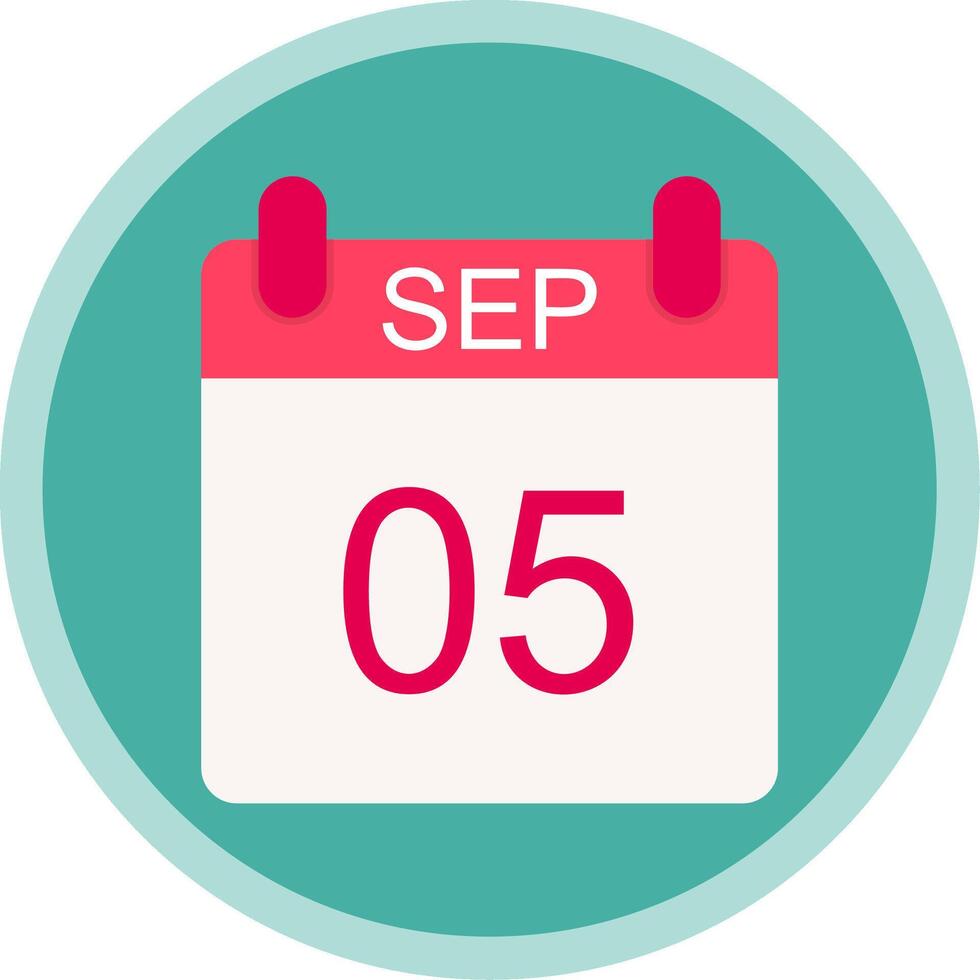September Flat Multi Circle Icon vector