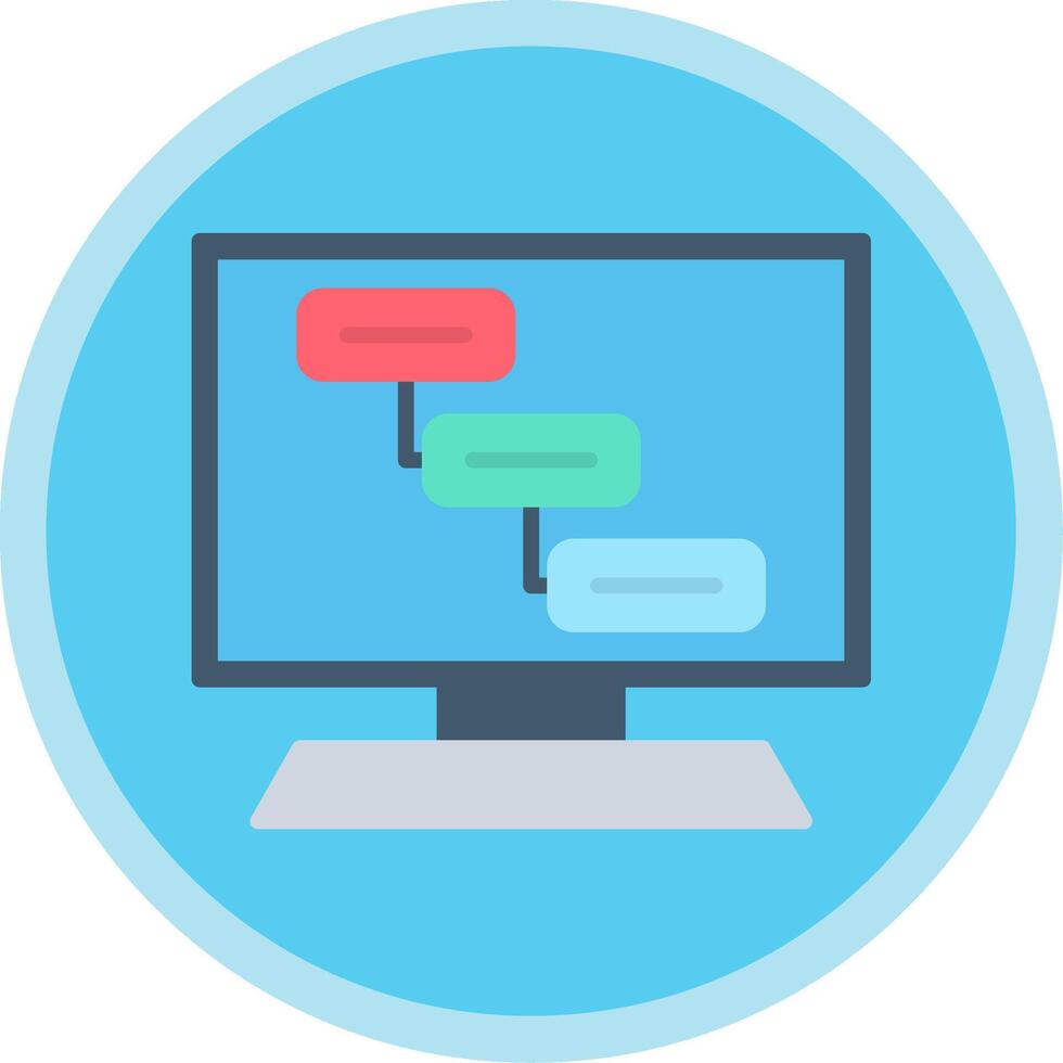Tasks Flat Multi Circle Icon vector