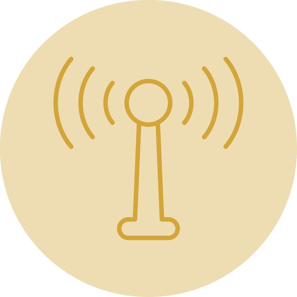 Antenna Line Yellow Circle Icon vector