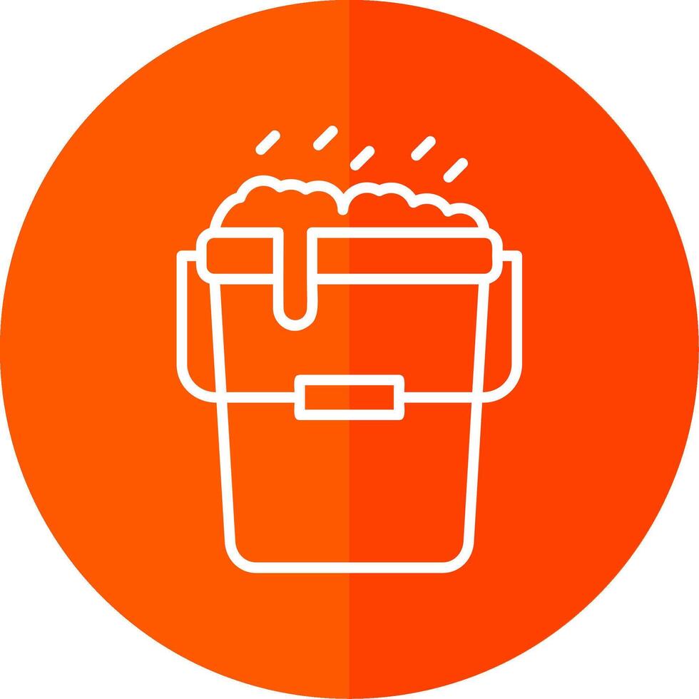 Bucket Line Yellow White Icon vector