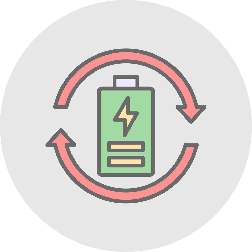 Eco Battery Line Filled Light Icon vector