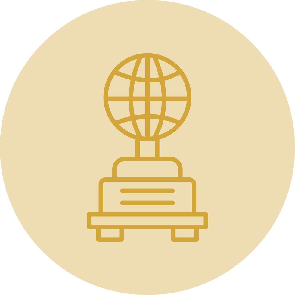 Globe Line Yellow Circle Icon vector