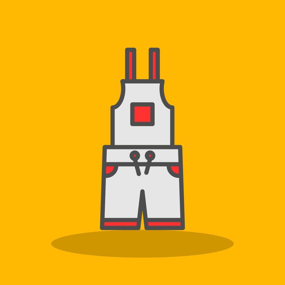 Dungarees Filled Shadow Icon vector