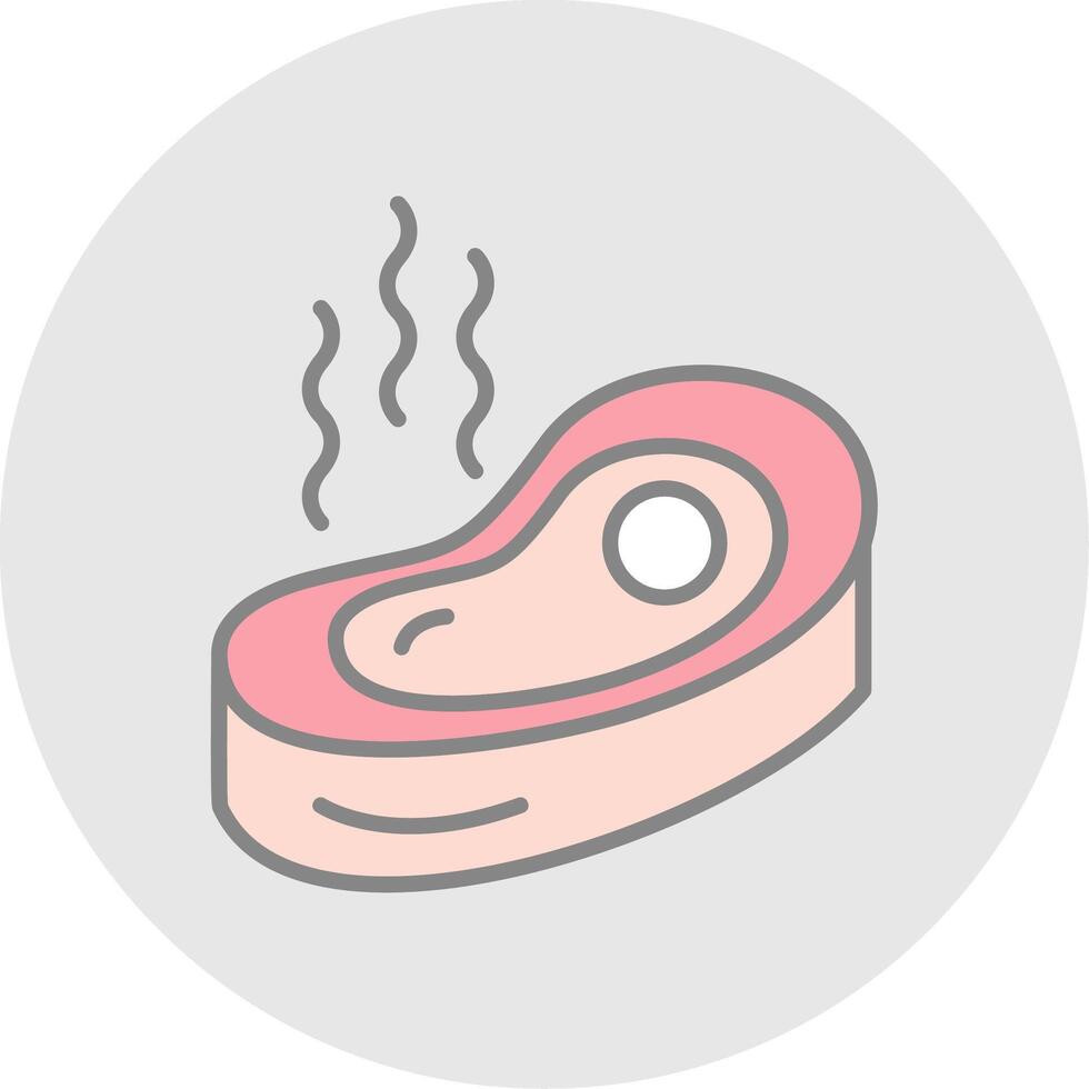 Beef Line Filled Light Icon vector
