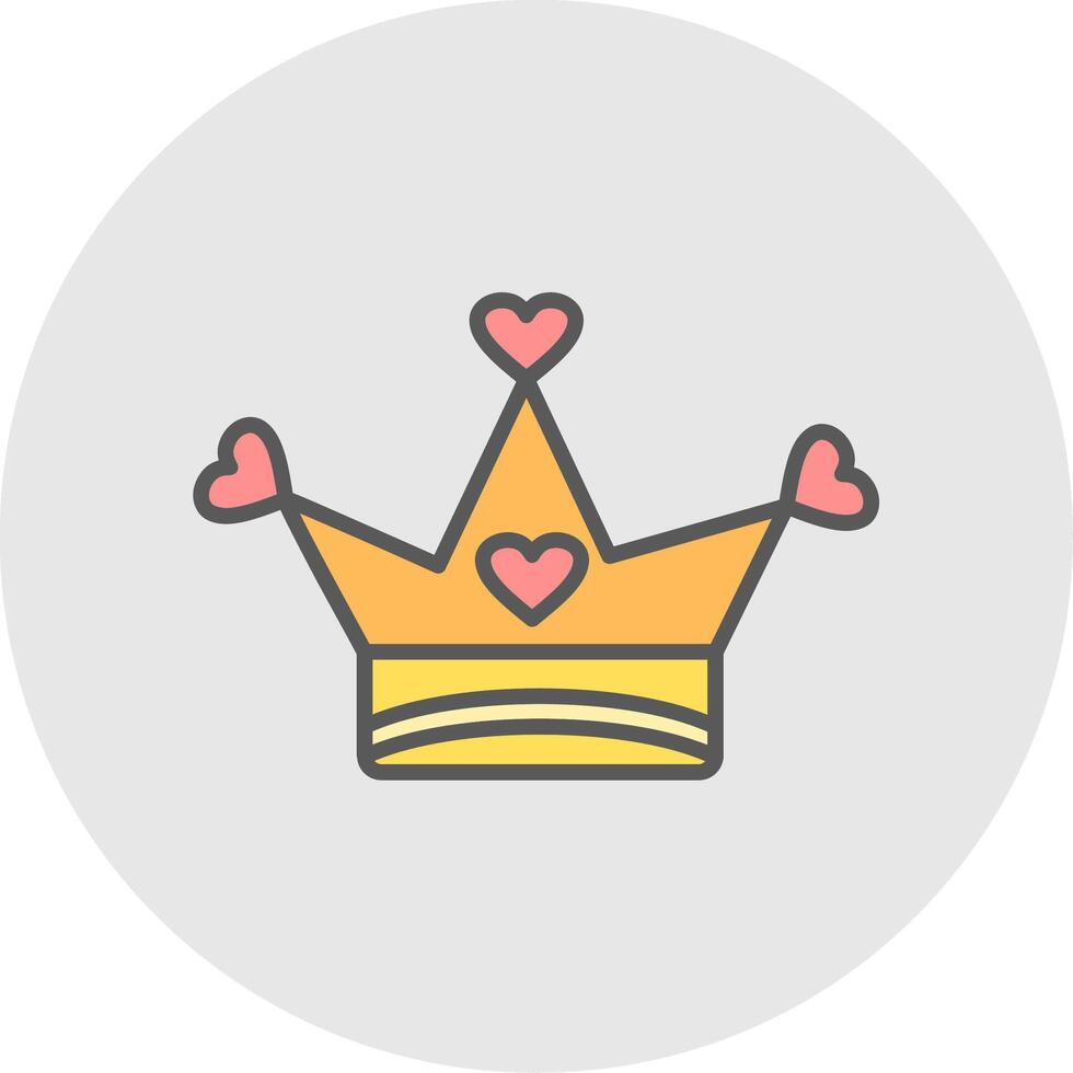 Crown Line Filled Light Icon vector