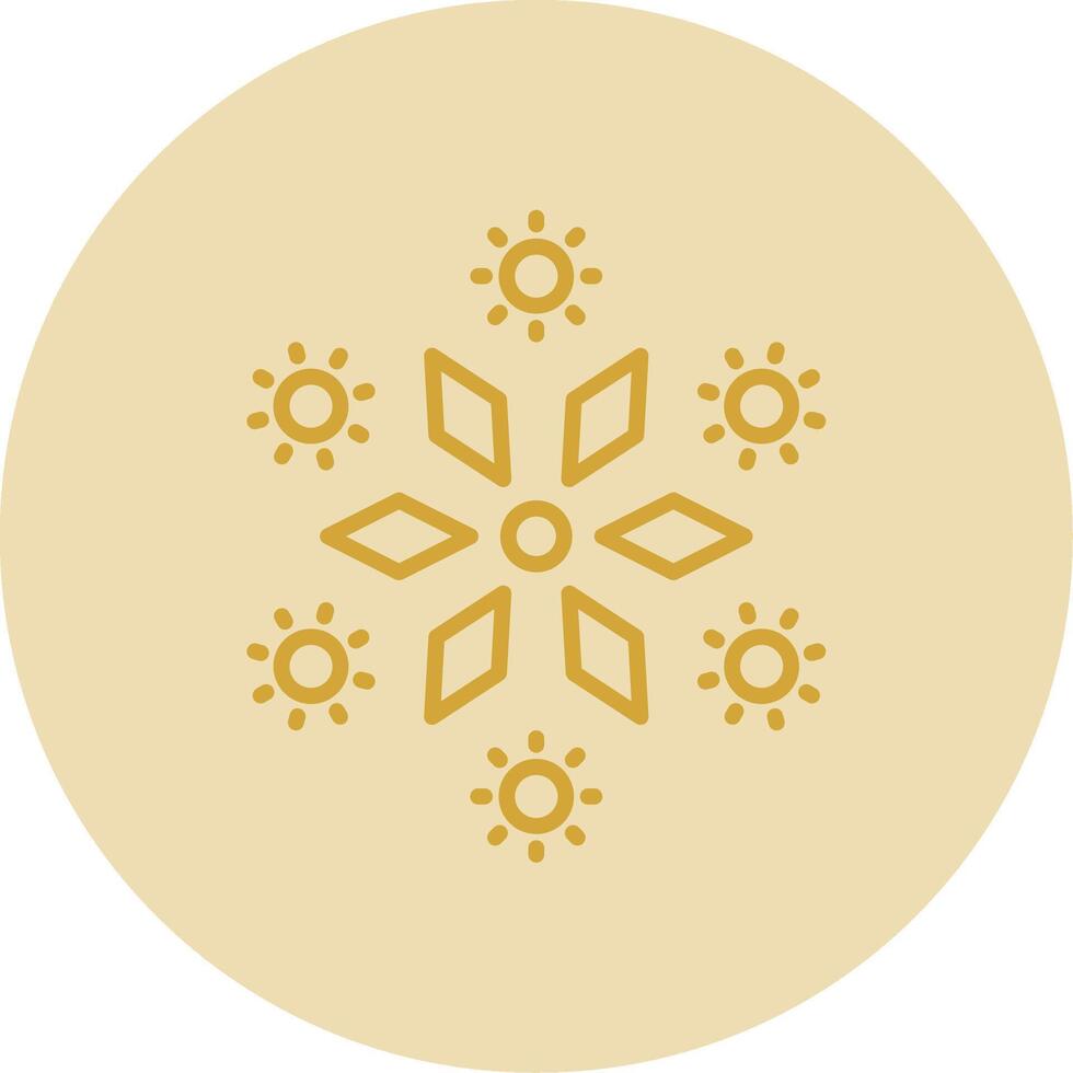 Firework Line Yellow Circle Icon vector