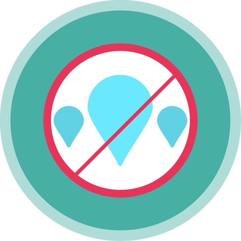 No Water Flat Multi Circle Icon vector