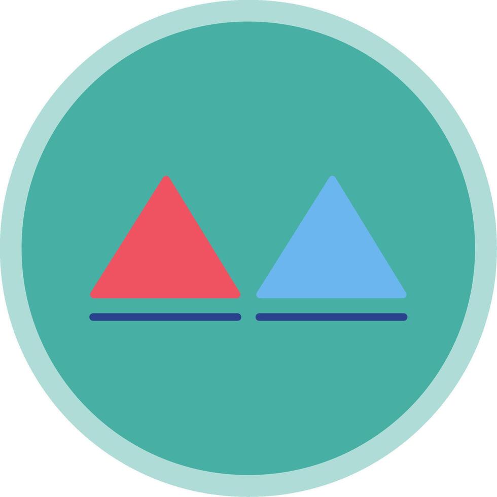 Triangles Flat Multi Circle Icon vector