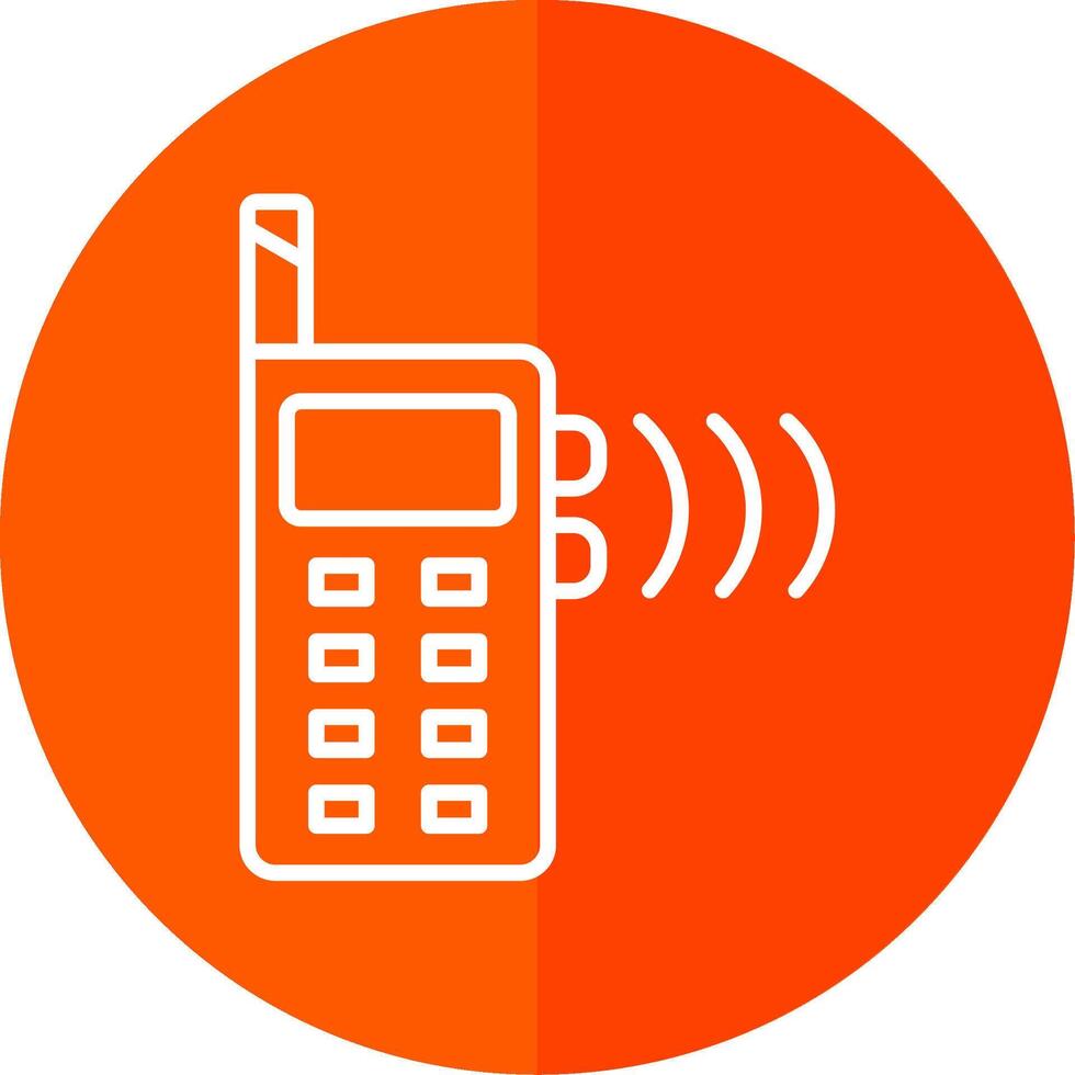 Walkie Talkie Line Yellow White Icon vector
