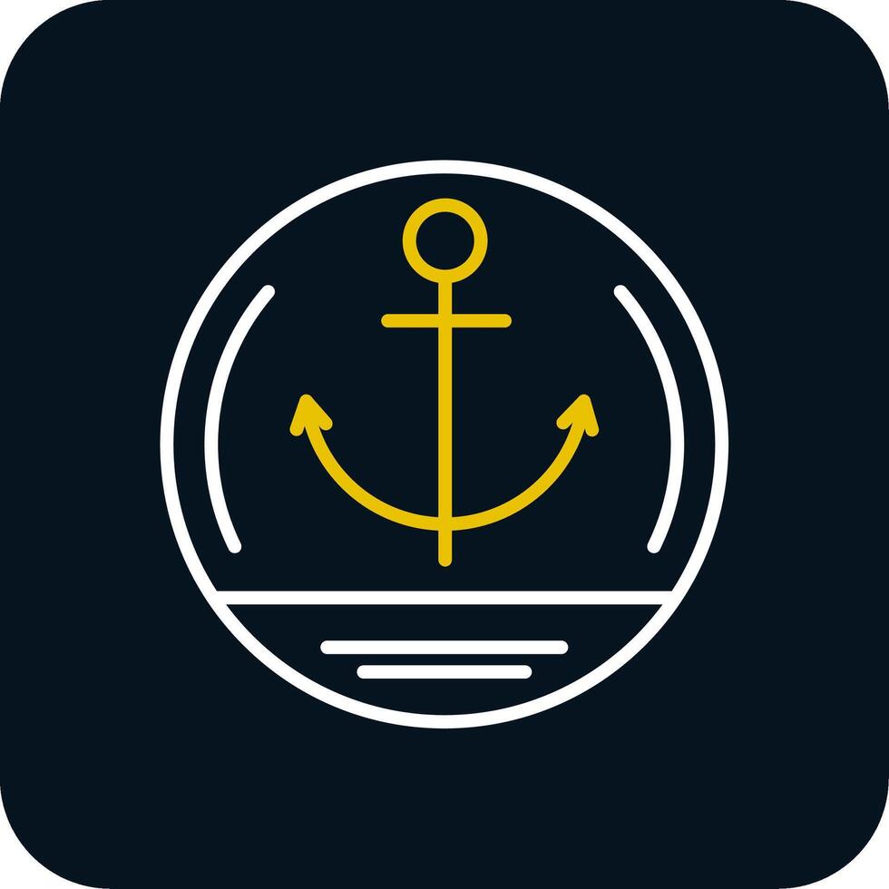 Anchor Line Red Circle Icon vector