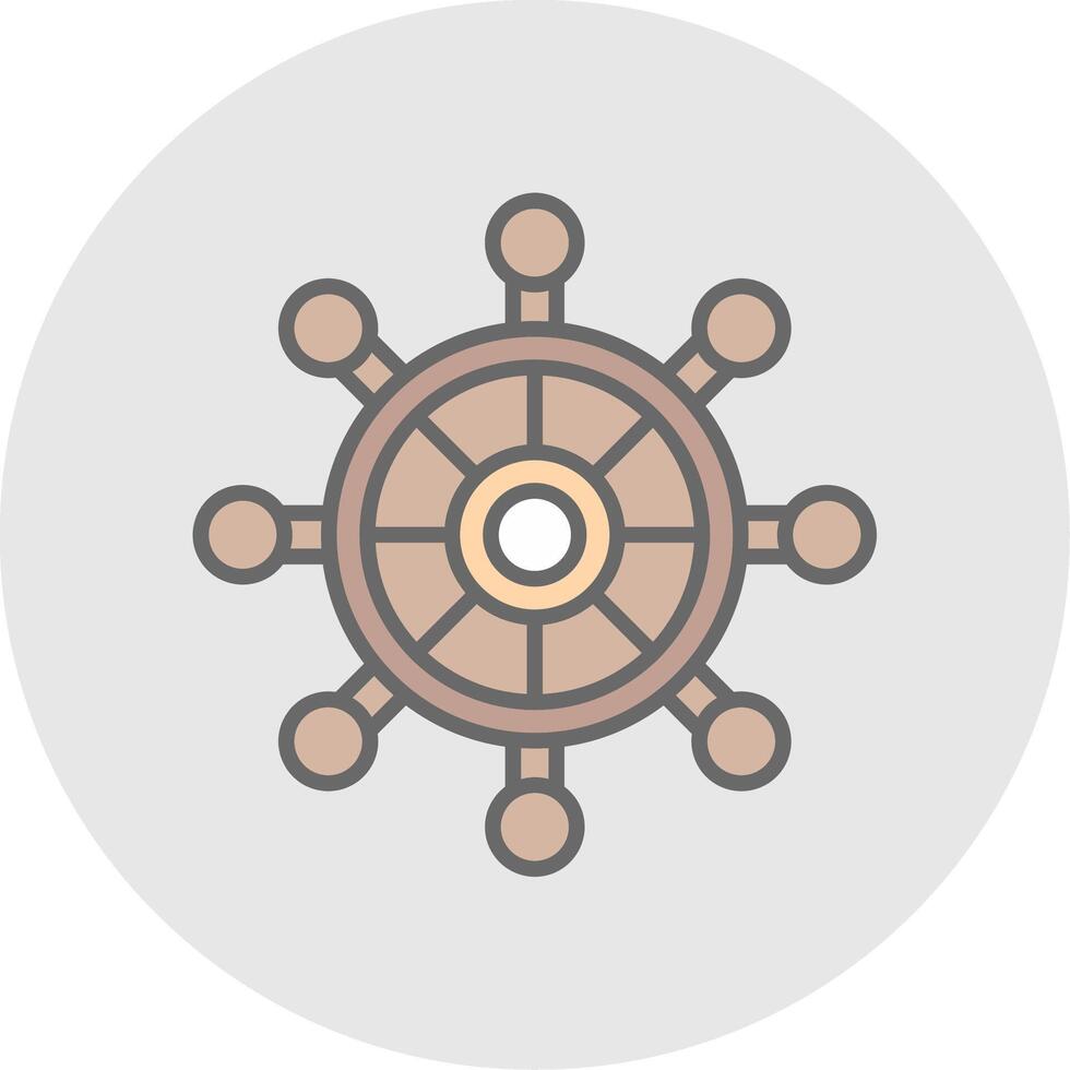 Boat Steering Line Filled Light Icon vector