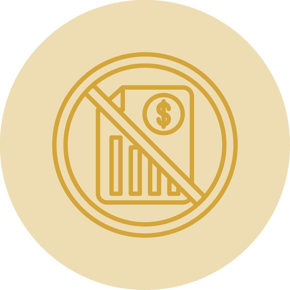 Prohibited Sign Line Yellow Circle Icon vector