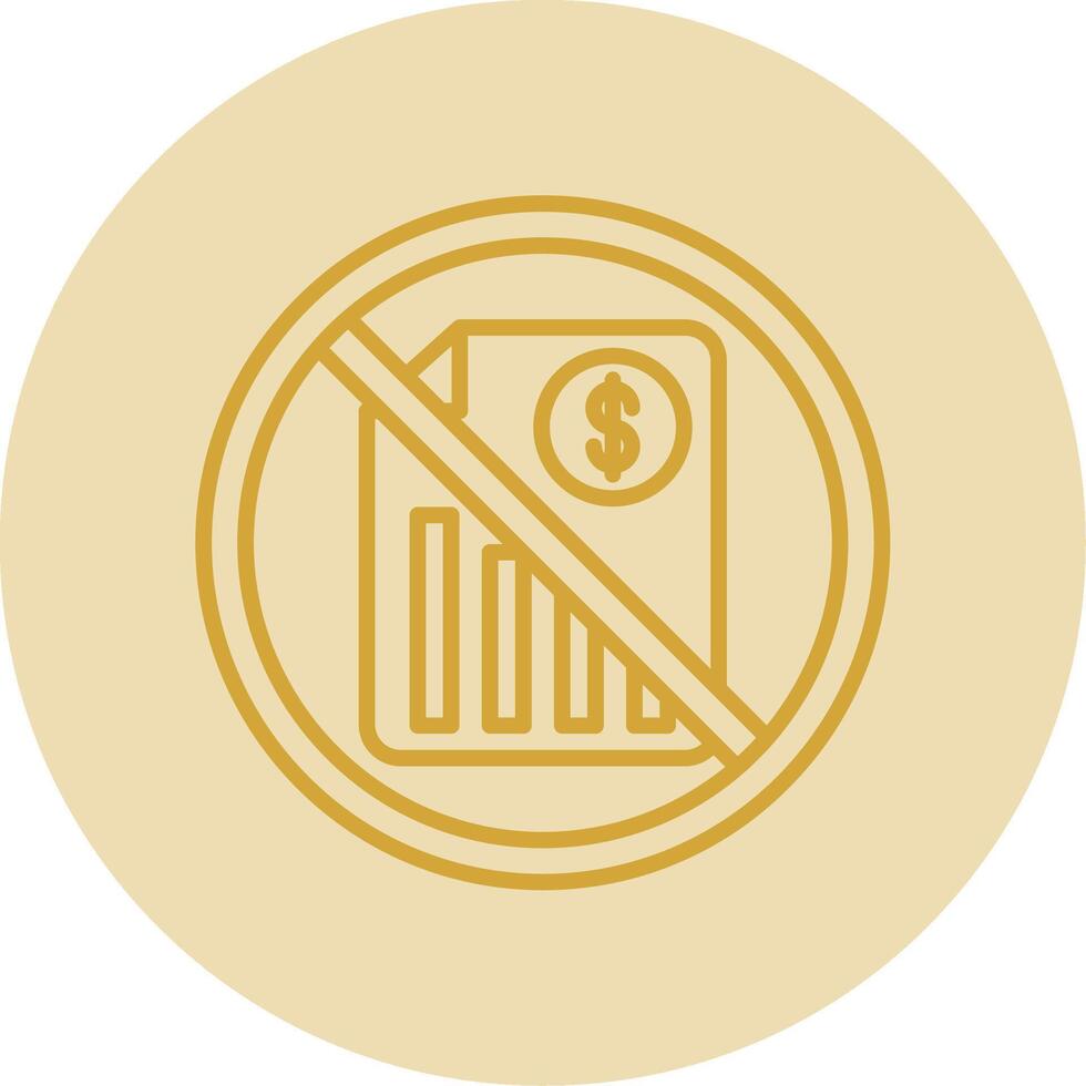 prohibido firmar línea amarillo circulo icono vector