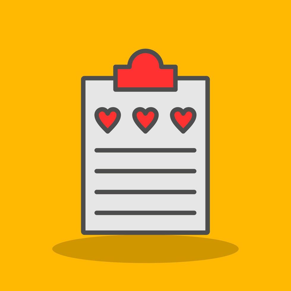 Wish List Filled Shadow Icon vector