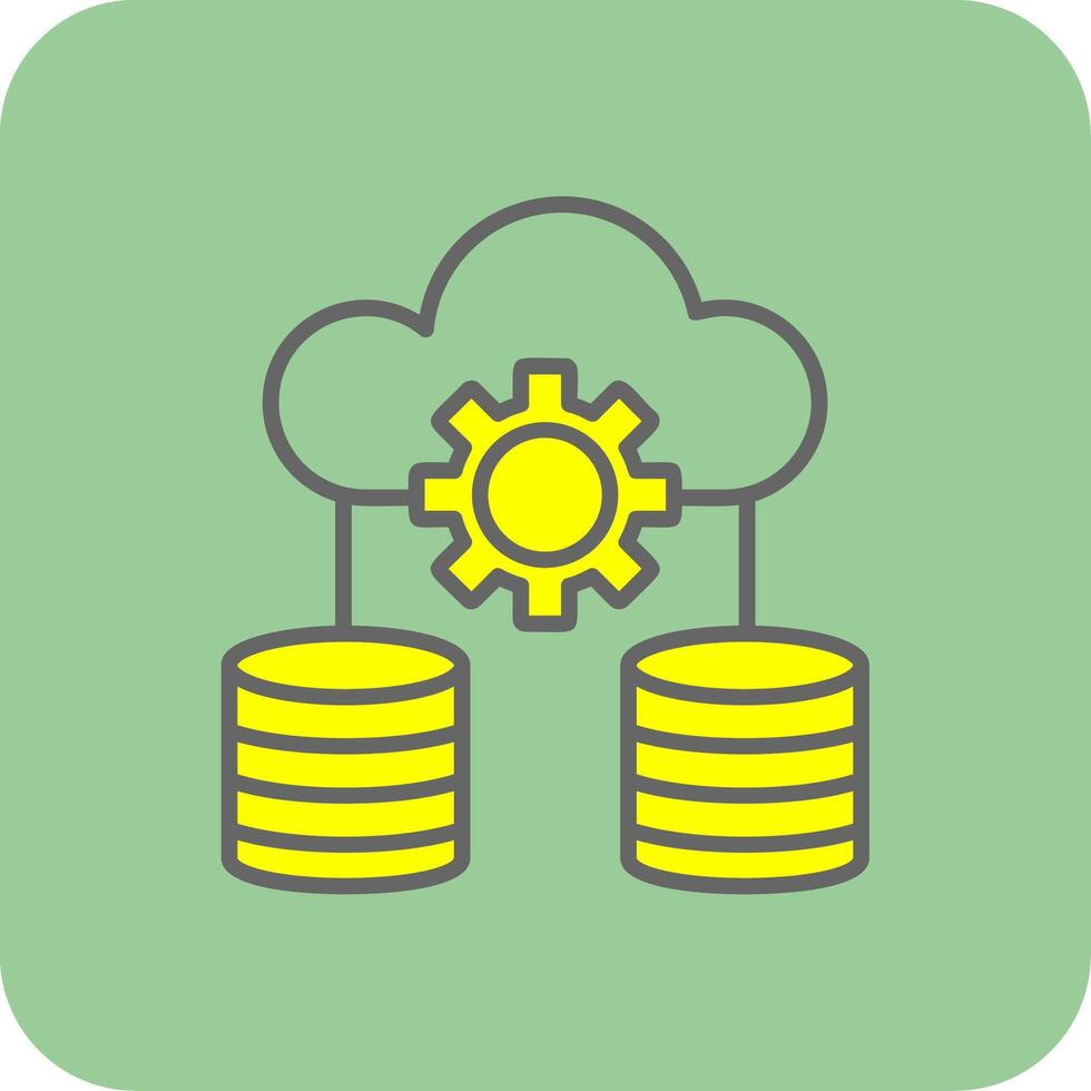 Data Storage Filled Yellow Icon vector