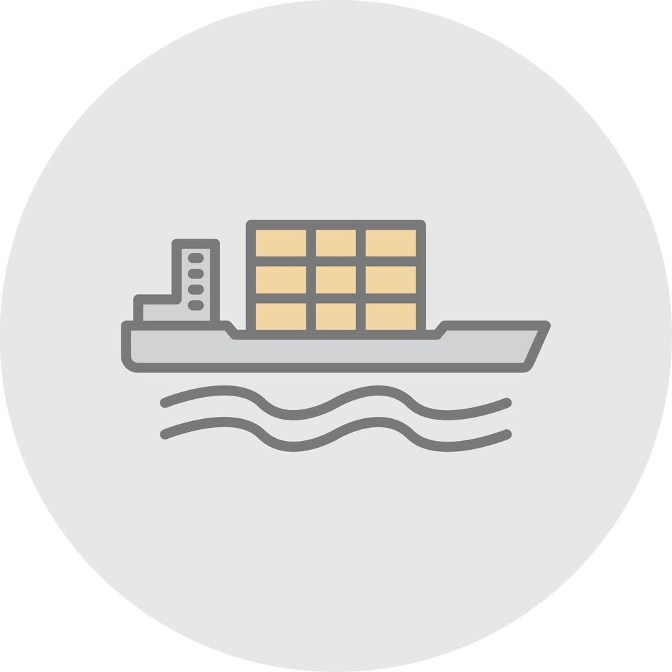 Bulk Carrier Line Filled Light Icon vector