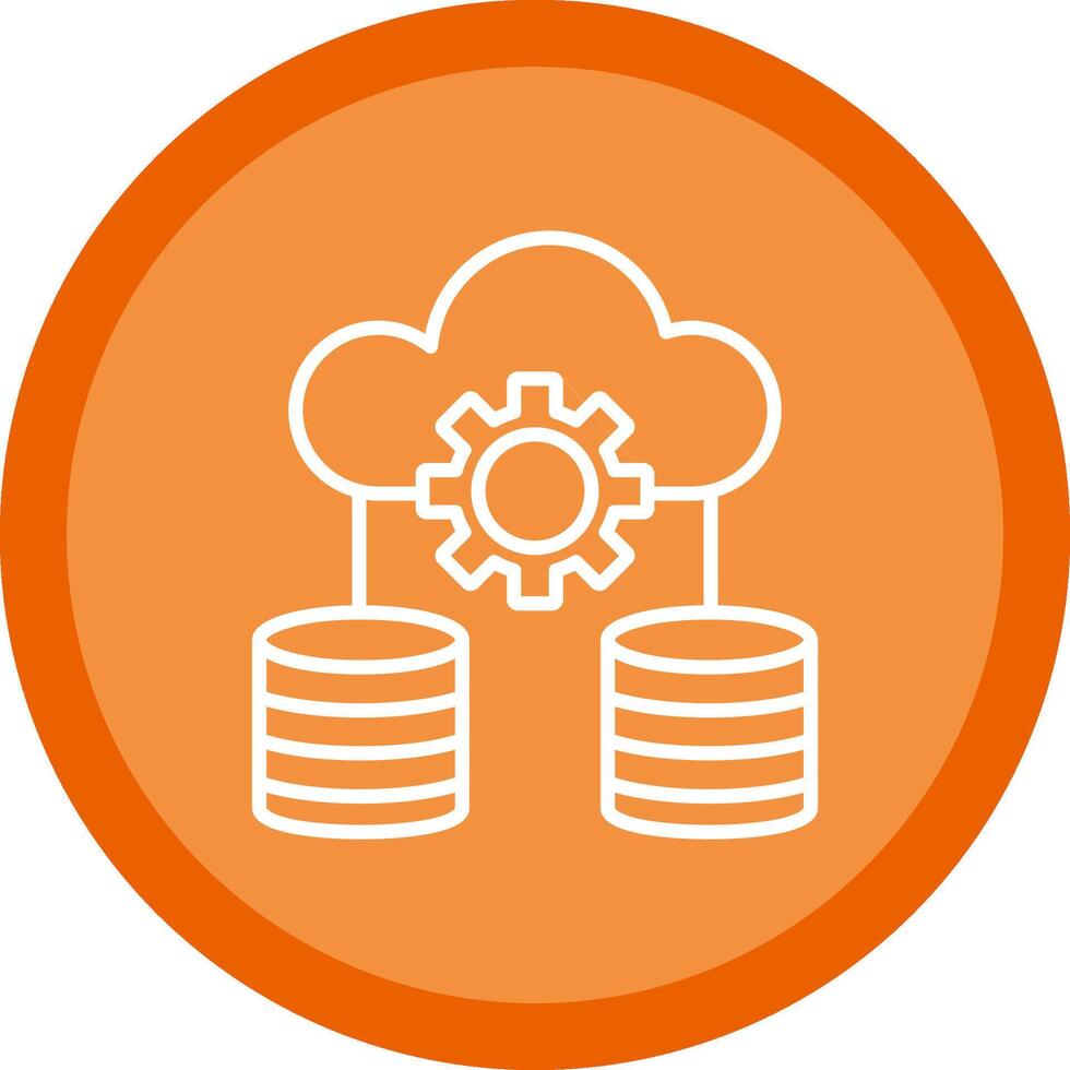 Data Storage Line Multi Circle Icon vector
