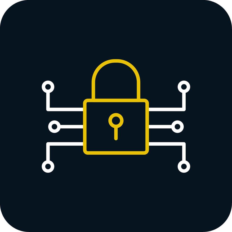 Encryption Line Red Circle Icon vector