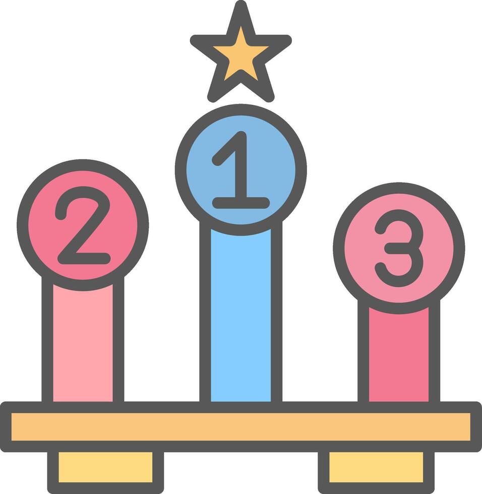 Leaderboard Line Filled Light Icon vector
