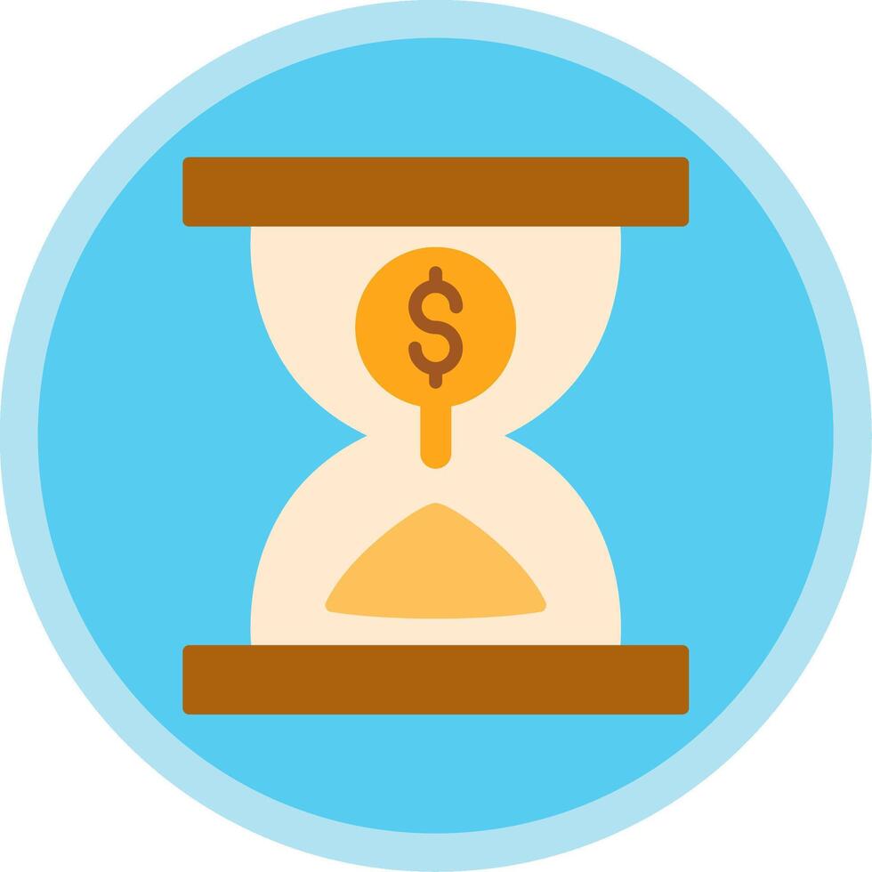 Sand Timer Flat Multi Circle Icon vector