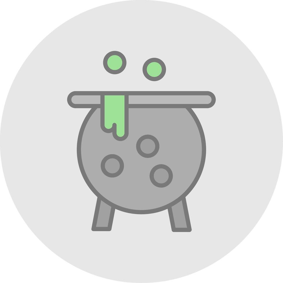 Cauldron Line Filled Light Icon vector