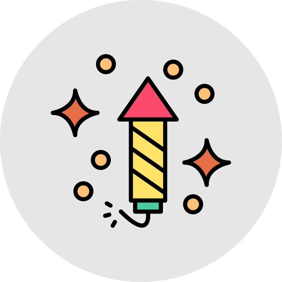 Firework Line Filled Light Icon vector