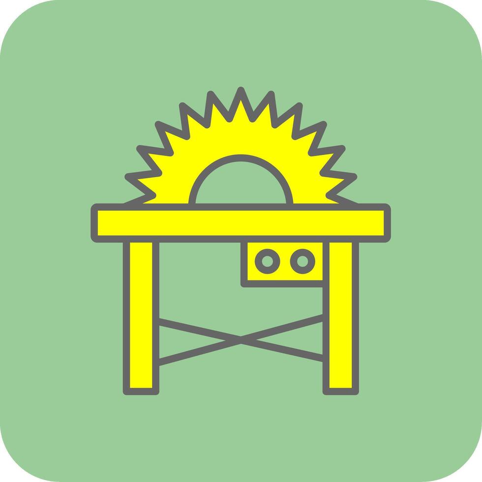 Table Saw Filled Yellow Icon vector