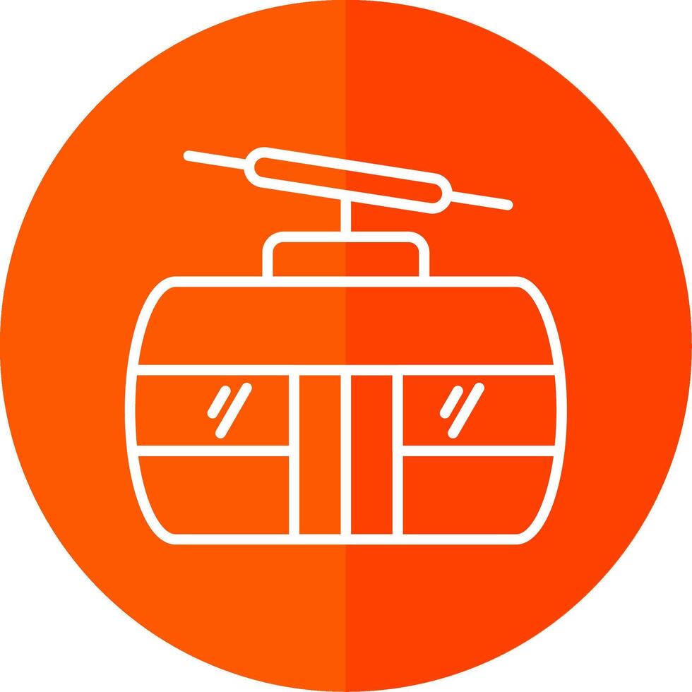 Cableway Line Yellow White Icon vector