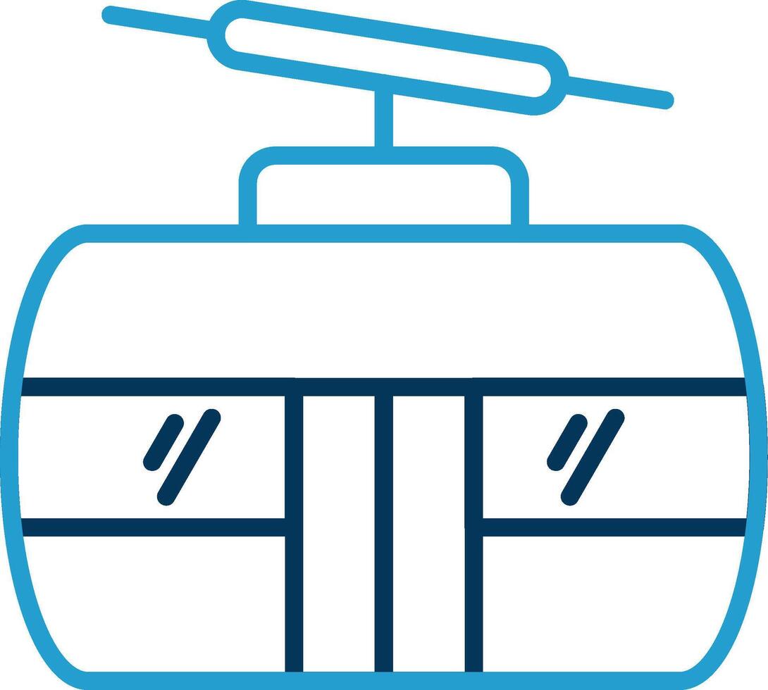 Cableway Line Blue Two Color Icon vector