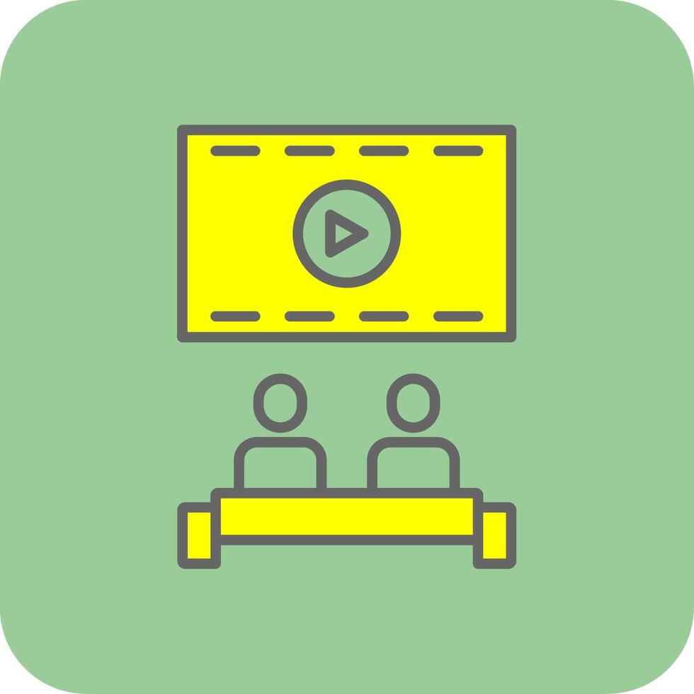 Cinema Filled Yellow Icon vector