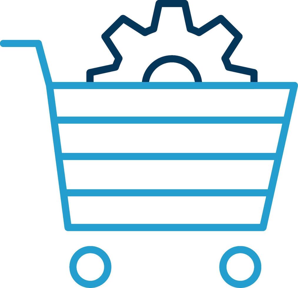 E-commerce Solution Line Blue Two Color Icon vector