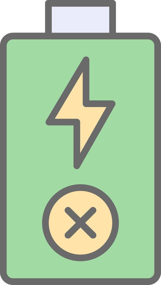 Empty Battery Line Filled Light Icon vector