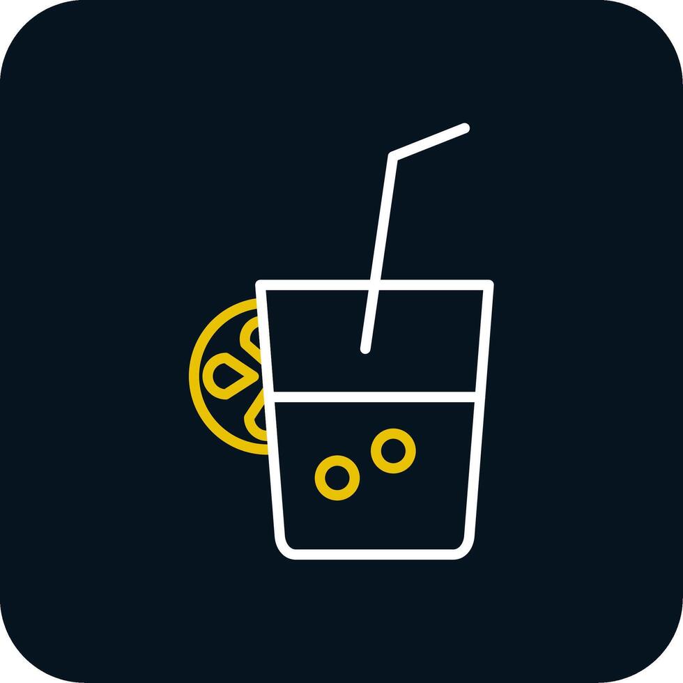 Fresh Juice Line Yellow White Icon vector