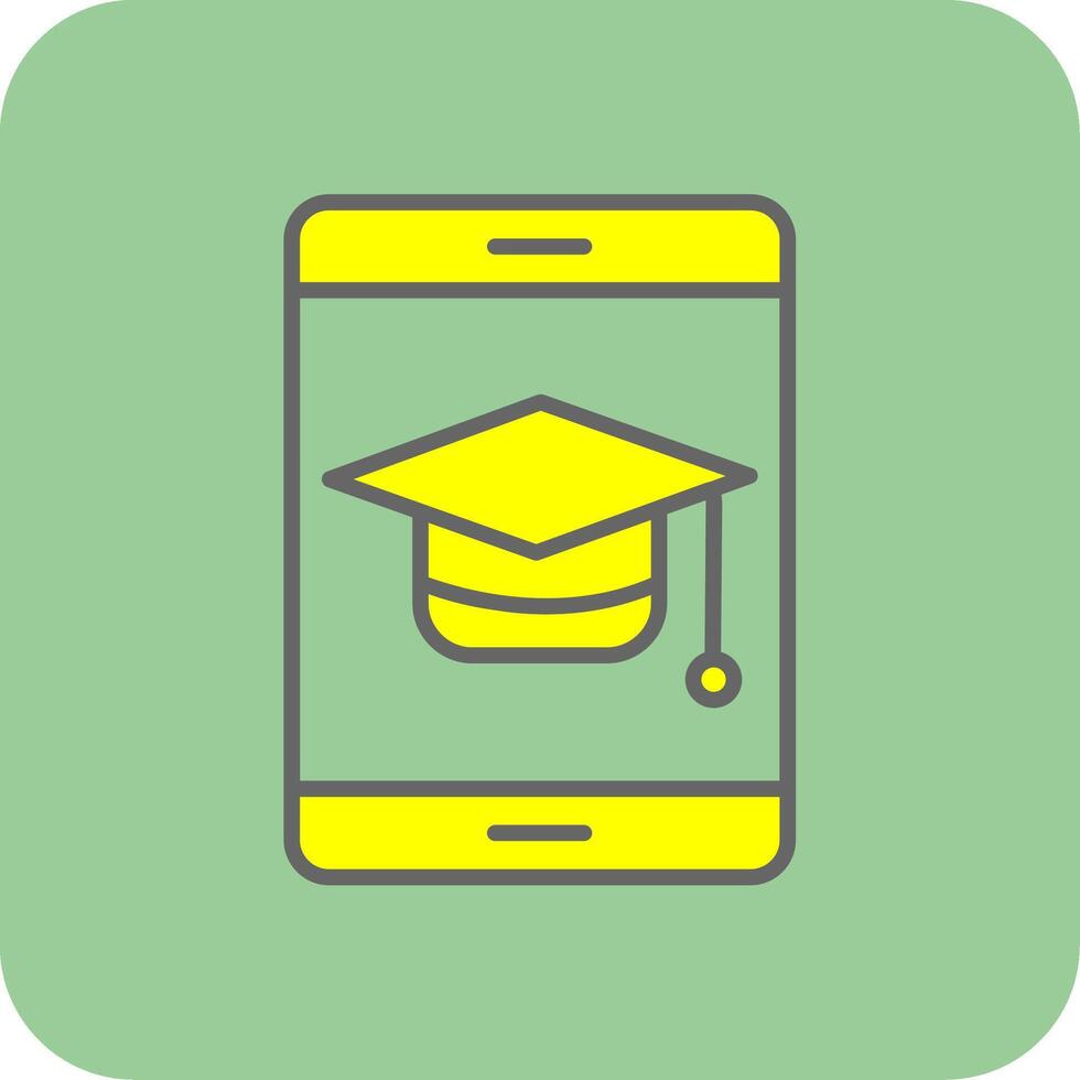 Graduation Filled Yellow Icon vector