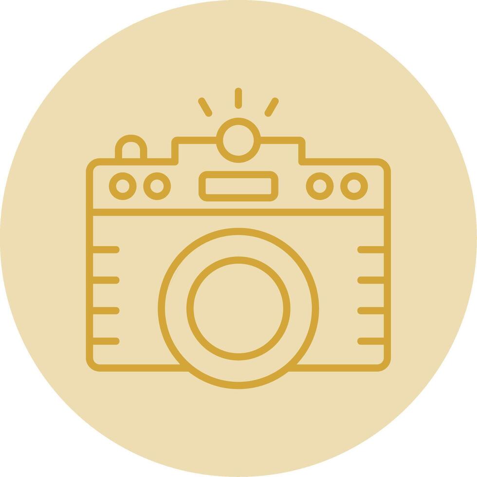 Photo Line Yellow Circle Icon vector