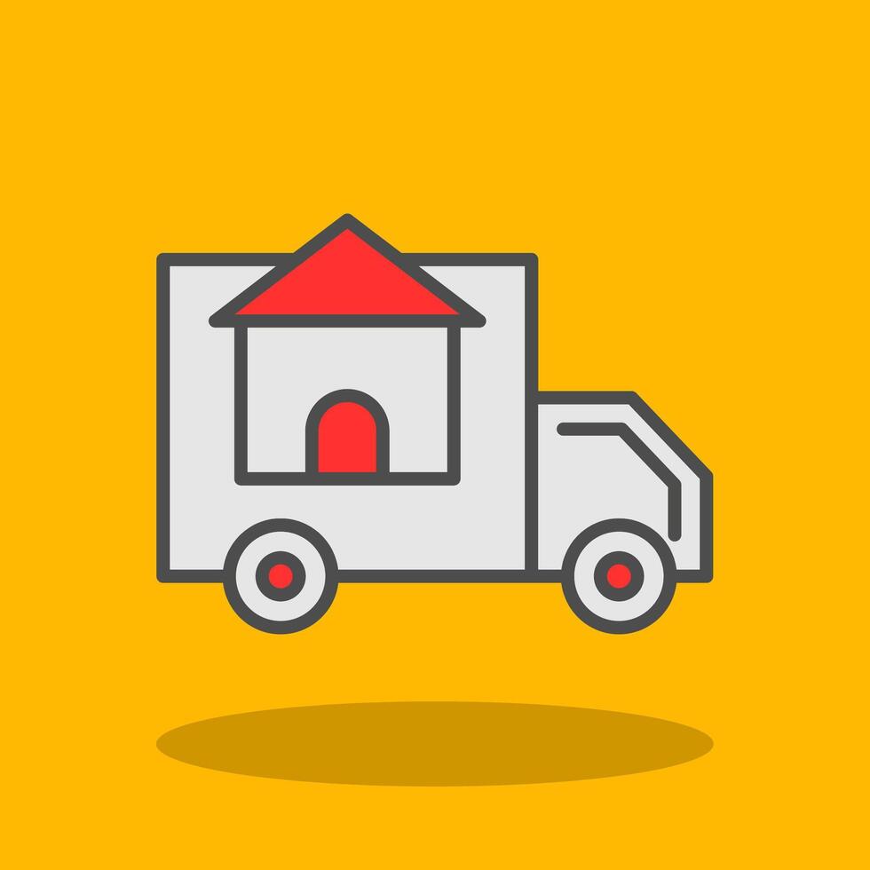 Moving Service Filled Shadow Icon vector