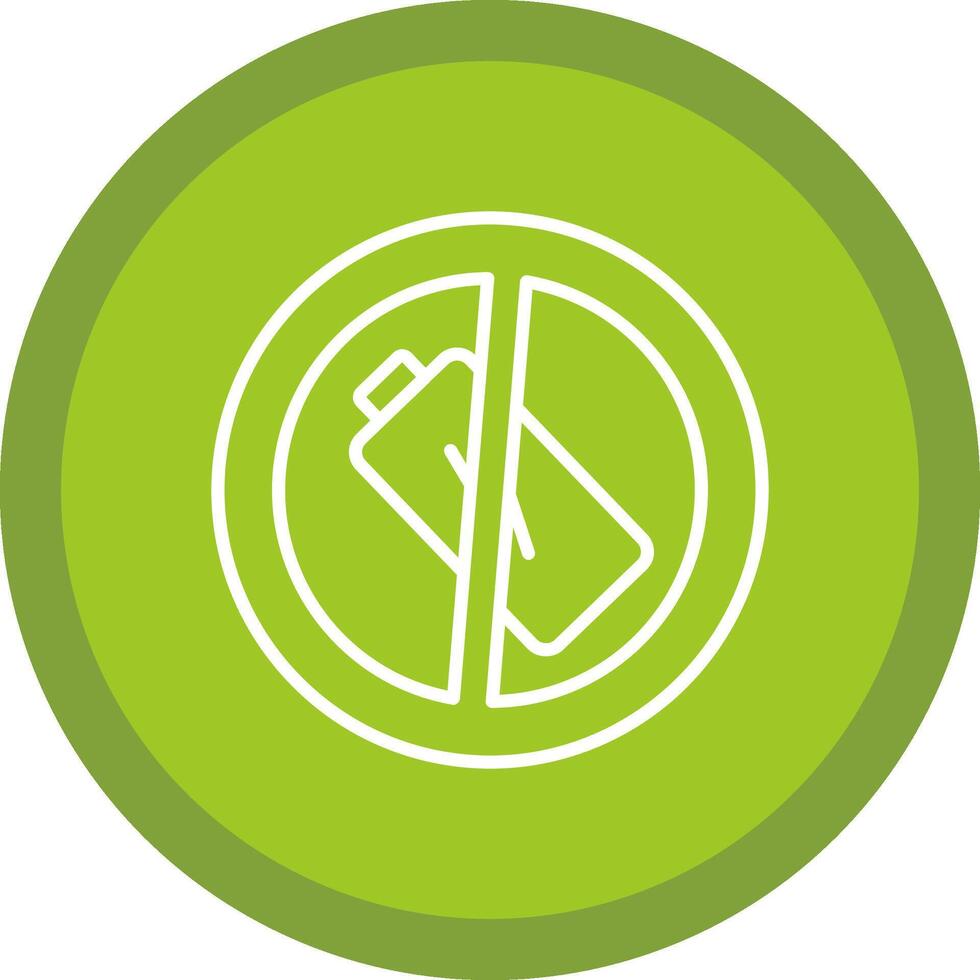 No Battery Line Multi Circle Icon vector