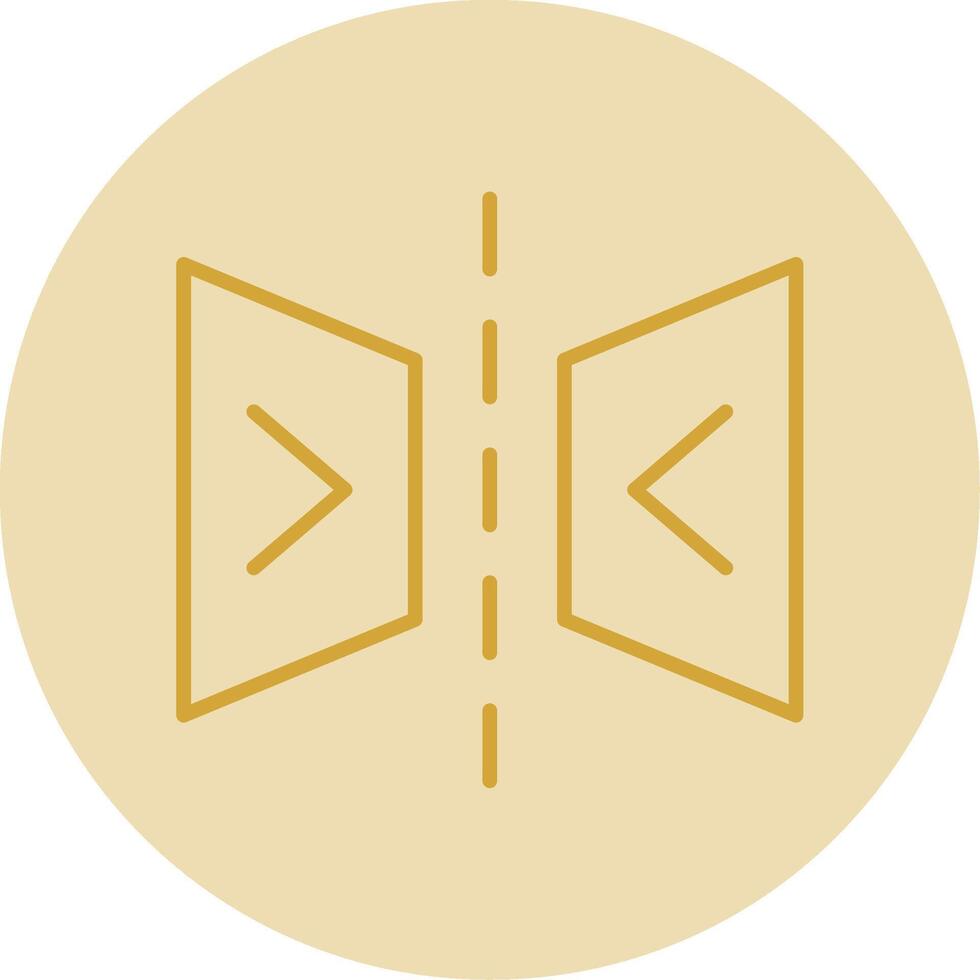 Reflect Line Yellow Circle Icon vector