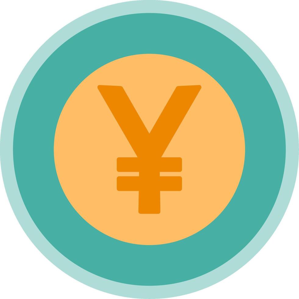 Yen Coin Flat Multi Circle Icon vector